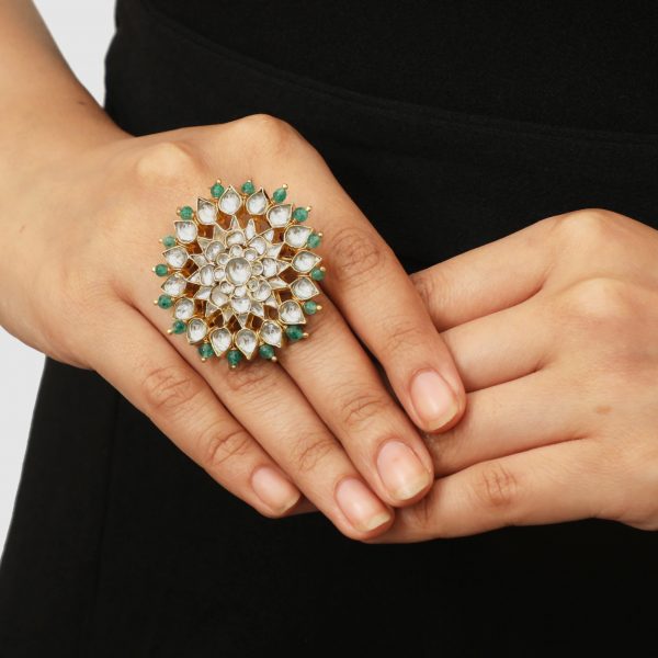 pastel sea green jadtar ring