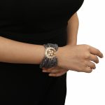 CHAND SHAPED BEADDED GREY BEADS LINE BRACELET