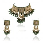DARK  GREEN AND SEA GREEN NECKALCE SET