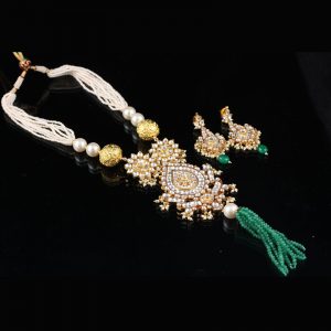 Jadtar work done Necklace set with earrings