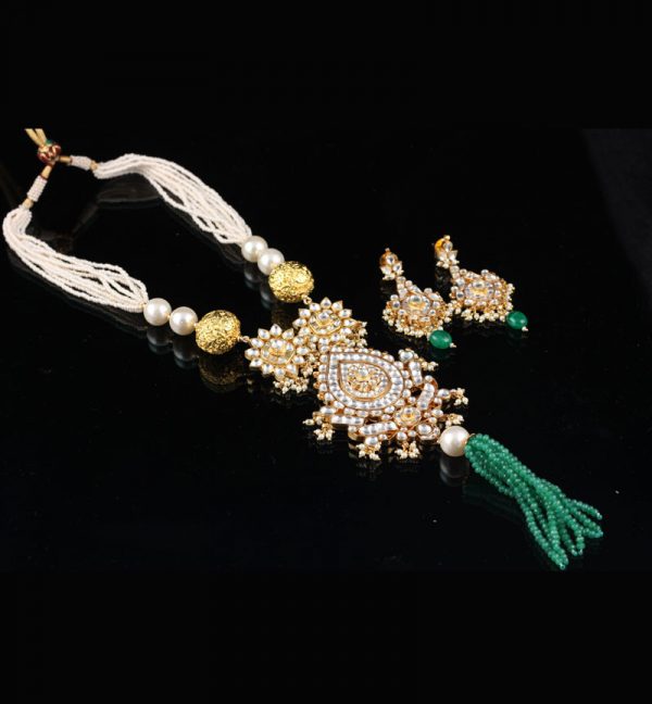 Jadtar work done Necklace set with earrings