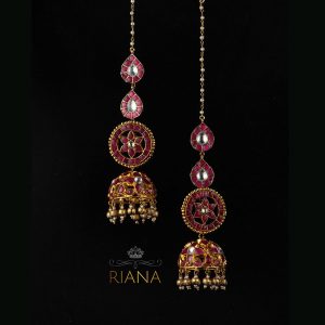 Amazing pink Jhumka with ear chain