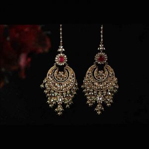 Chand Baali earring in Red and green