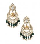 Green & White Jhumkas