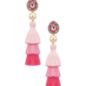 Earring of Meenakari and Threads Strands