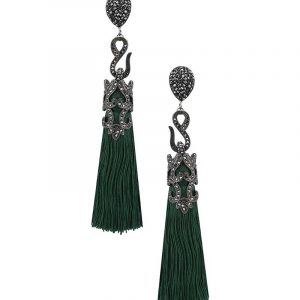 Green Tasseled Earrings