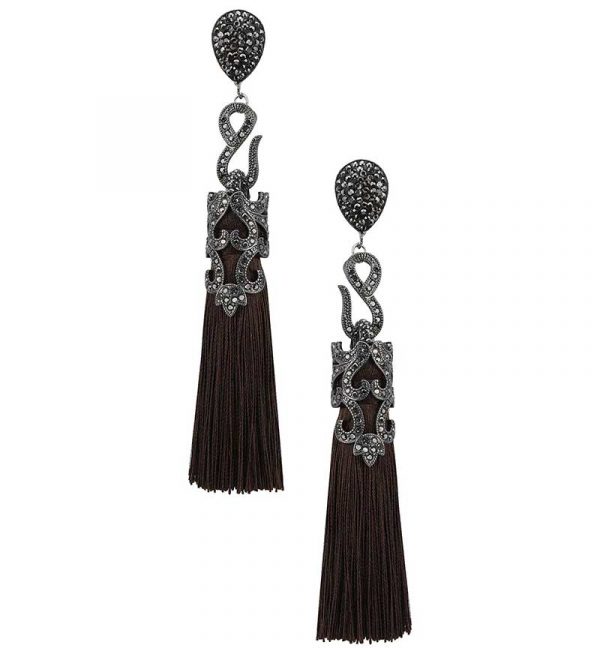 Brown Tasseled Earrings