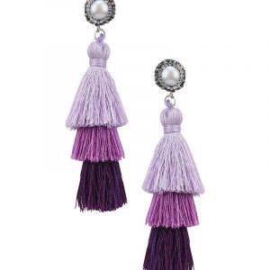 Shaded Purple Tasseled Earrings