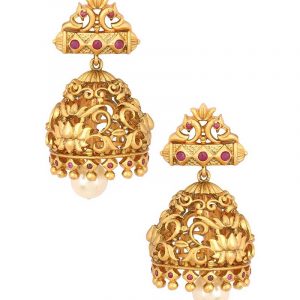 Floral Designed Gold Plated Earrings