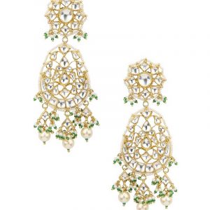 Pearls and Jadtar long Earrings