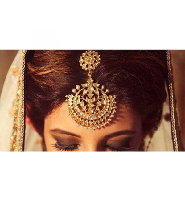 jadtar and Beads studded Bridal Maang tikka Designs