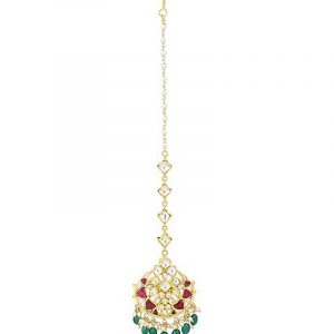 Multicolor Stone studded Maang tikka Jewellery Designs