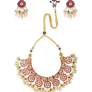 Pink jadtar Necklace