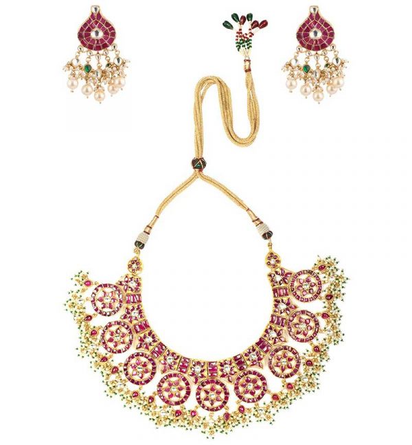 Pink jadtar Necklace