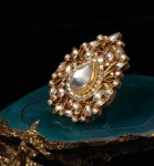 White Kundan Studded Ring