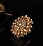 floral jadtar ring with pearls