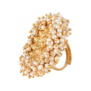 Gold Coated Beads studded Ring