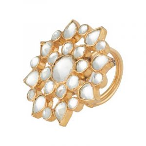 White Jadtar Studded Ring