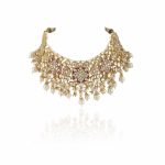 Pink Jadtar Heavy Gold Plated Necklace Set