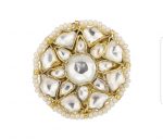 White Jadtar studded round shaped ring