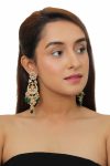 WHITE JADTAR STONE NECKLACE WITH GREEN BEADS