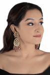 WHITE EARRINGS WITH PASTEL PINK BEADS