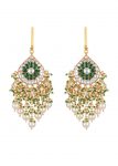 BAALI STYLE GREEN AND WHITE STONE EARRINGS WITH PEARL