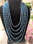 5 line blue beads semi precious maala