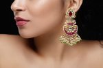 RAJWADI WHITE GREEN & PINK CHOKER SET WITH EARRING
