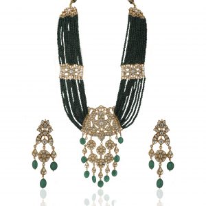 Green long necklace jewellery