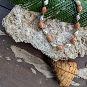 Corel color beads and pearls layered mala