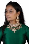 Meenakari worked heavy Necklace set with long earrings