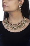 Red and white jadtar necklace