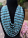 FIROZI BLUE 7 STRING NECKLACE