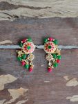UNIQUELY DESIGNED NECKLACE STUDDED WITH RED AND GREEN STONES