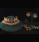 Beautiful necklace of red and white jadtar studded