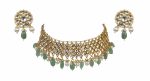 Gold Plated sea green choker Necklace set