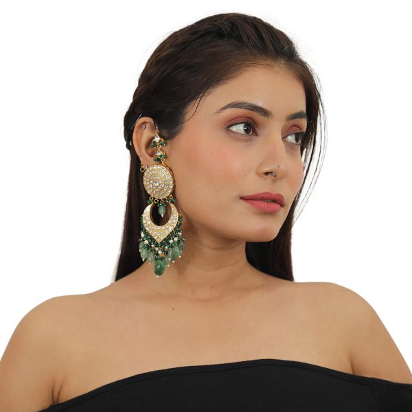 SEA GREEN LONG BRIDAL NECKLACE SET