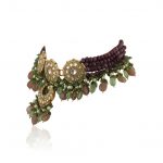 PURPLE MOTI WORK SEA GREEN BEADS CHOKER SET