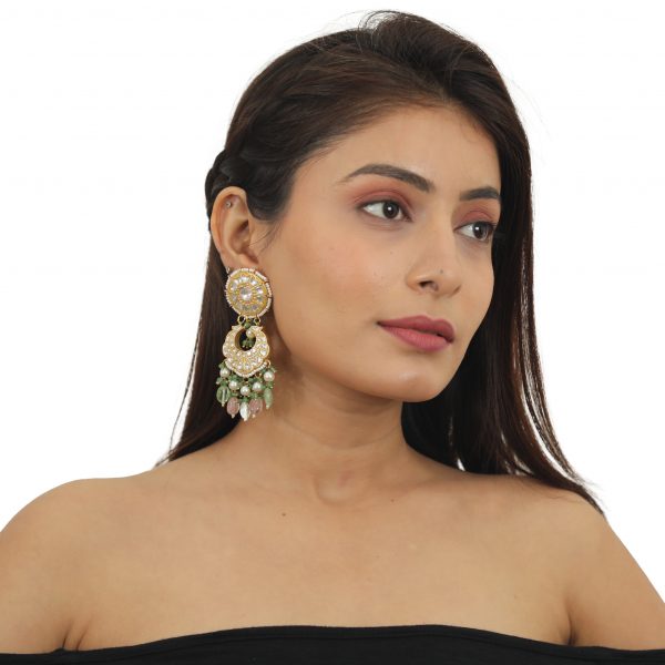 PURPLE MOTI WORK SEA GREEN BEADS CHOKER SET