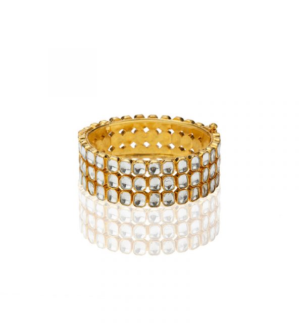 Three layered jadtar studded bangle