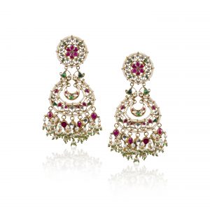 RE-076 - Long blais of multicolored stone and beads