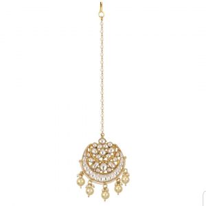 Moon Shapped Stone Studded Maang Tikka