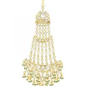 Gold plated White jadtar Studded Passa