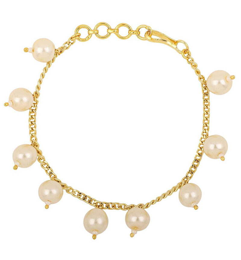 Amazon.com: Crystalline Azuria Multi Strand Pearl Bracelet with Simulated  White Pearls 18K Rose Gold Plated for Women Bracelet: Clothing, Shoes &  Jewelry