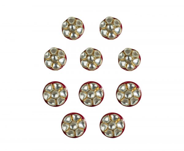 Gold Finish Fancy American Diamond Kurta Button