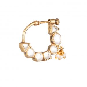 WHITE STONE SMALL NATH WITH WHITE HANGINGS