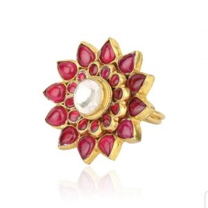 Floral Shapped kundan ring