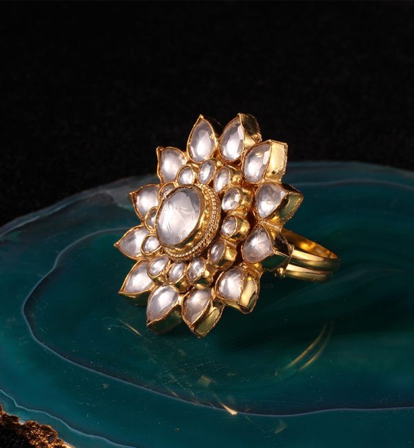 floral jadtar ring