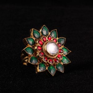 floral jadtar ring